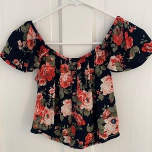 Abercrombie&Fitch Cinched Hem Off-the-Shoulder Top